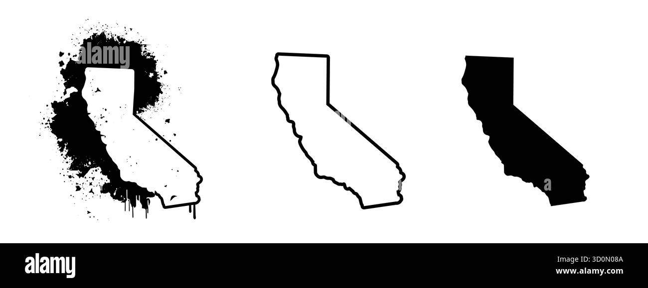 Cartina dello stato della california. Immagine vettoriale del logo della California Illustrazione Vettoriale