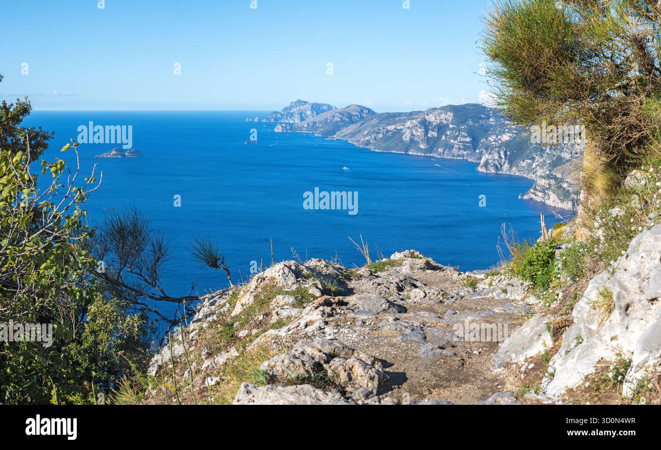 Sentiero degli dei - l'escursione costiera amalfitana - Sentiero degli dei - Costiera Amalfitana Foto Stock
