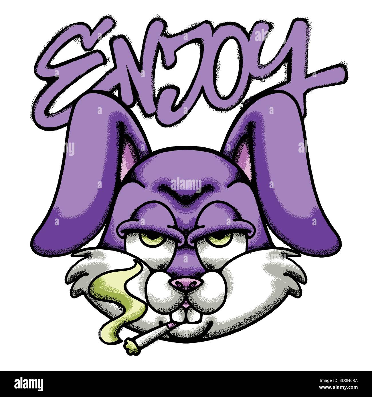 Fumo di coniglio per illustrazione streetwear Illustrazione Vettoriale