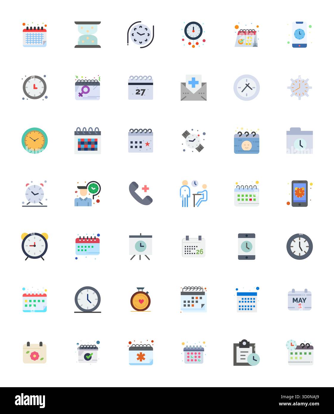 Sbloccare 42 icone vettoriali modificabili in piano ispirate all'appuntamento, ottimizzate in formato 128x128 per una visualizzazione impeccabile su tutti i dispositivi. Illustrazione Vettoriale