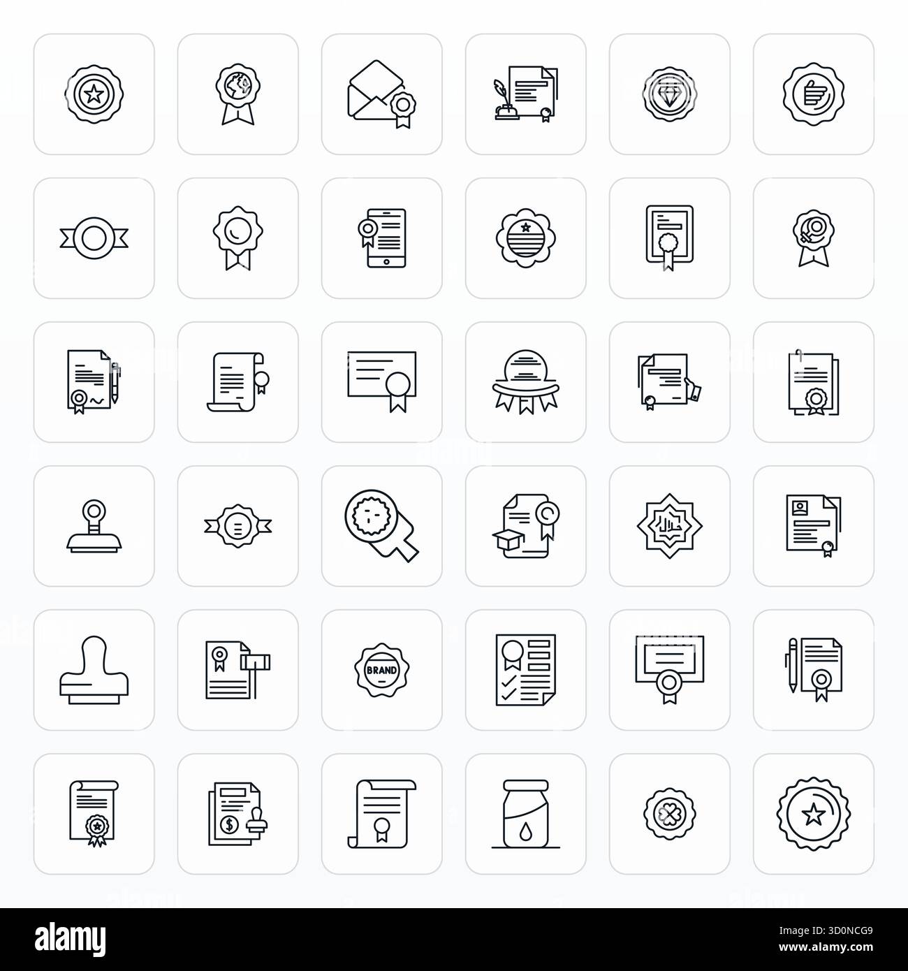 Icone vettoriali 36 Bold Line Grid montate su Seal, progettate con una risoluzione 128x128 per un'integrazione e prestazioni impeccabili. Illustrazione Vettoriale