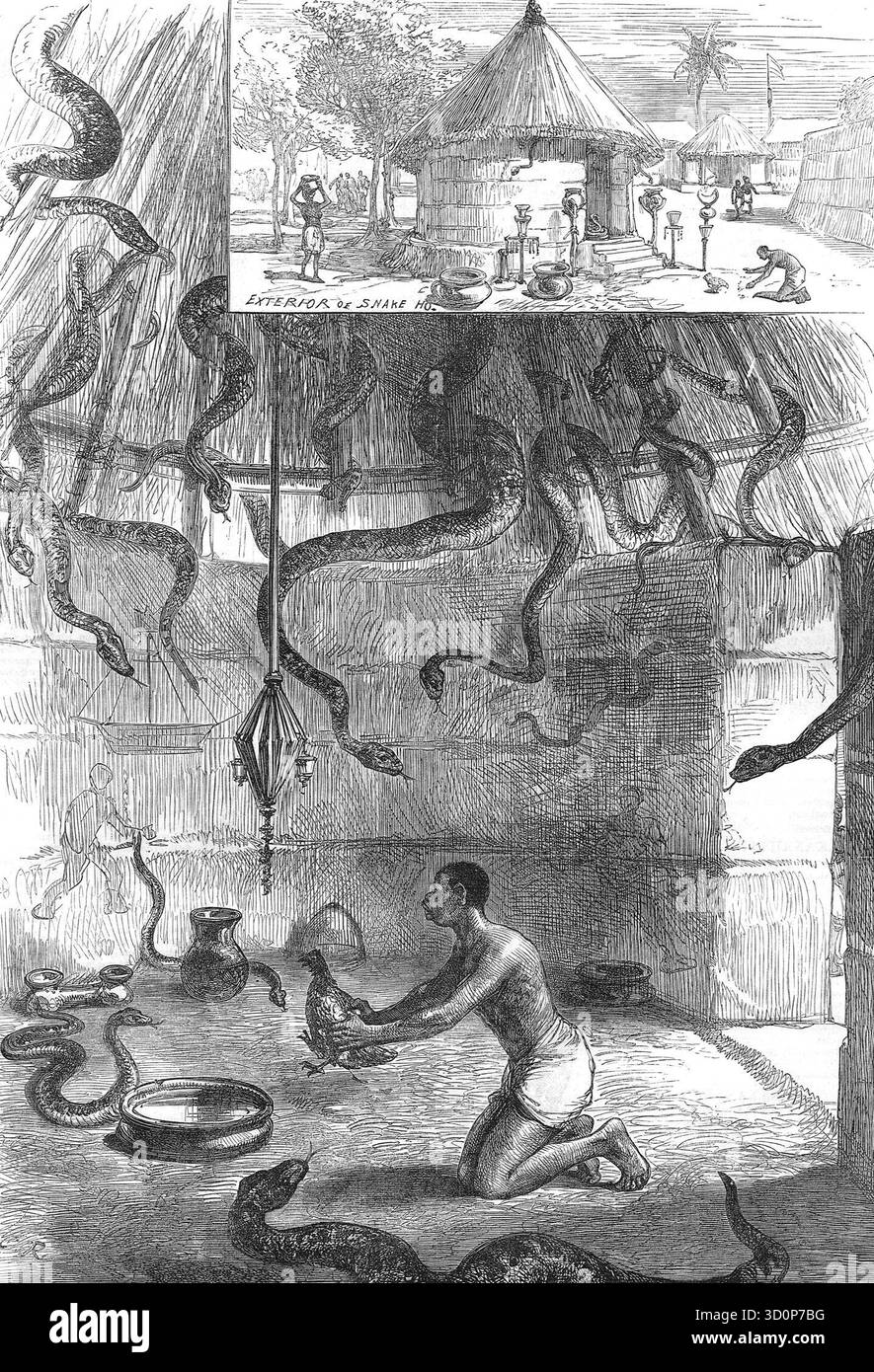 Casa di serpente Wydah Dahomey costa occidentale dell Africa 1876 Foto Stock