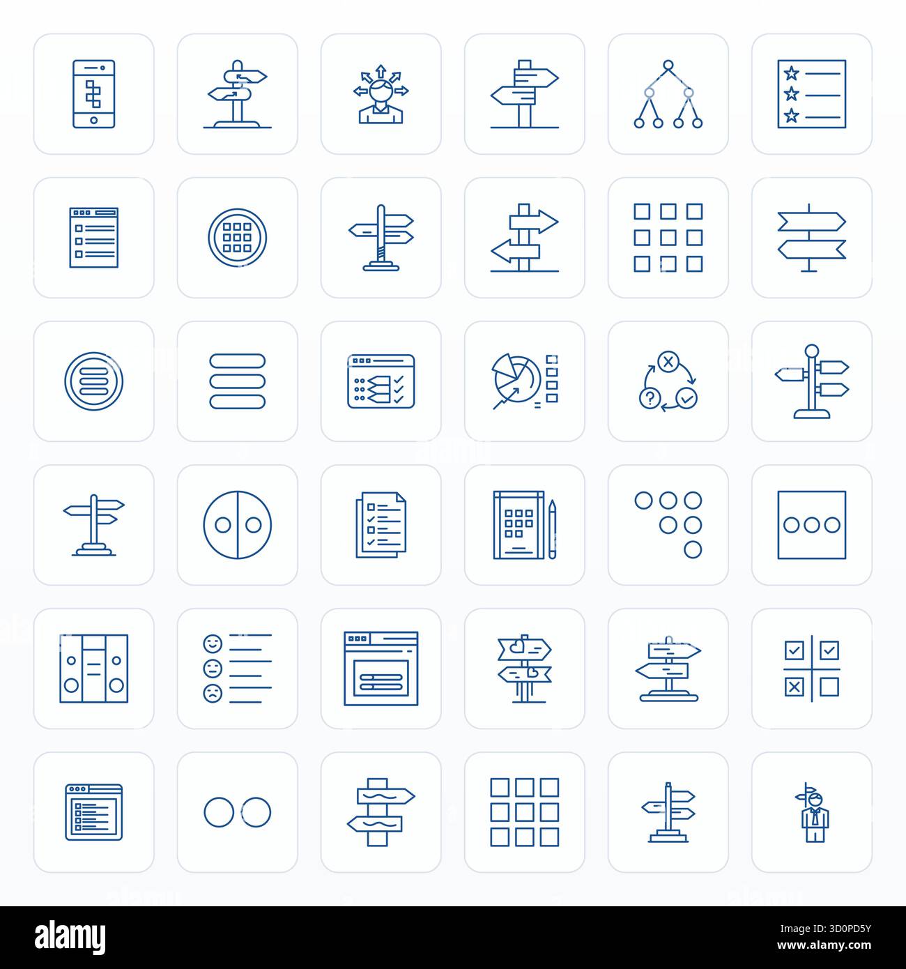 Sofisticato pacchetto di 36 icone vettoriali Bold Line per la scelta, progettato con Retina Ready Editable Clarity per applicazioni professionali. Illustrazione Vettoriale