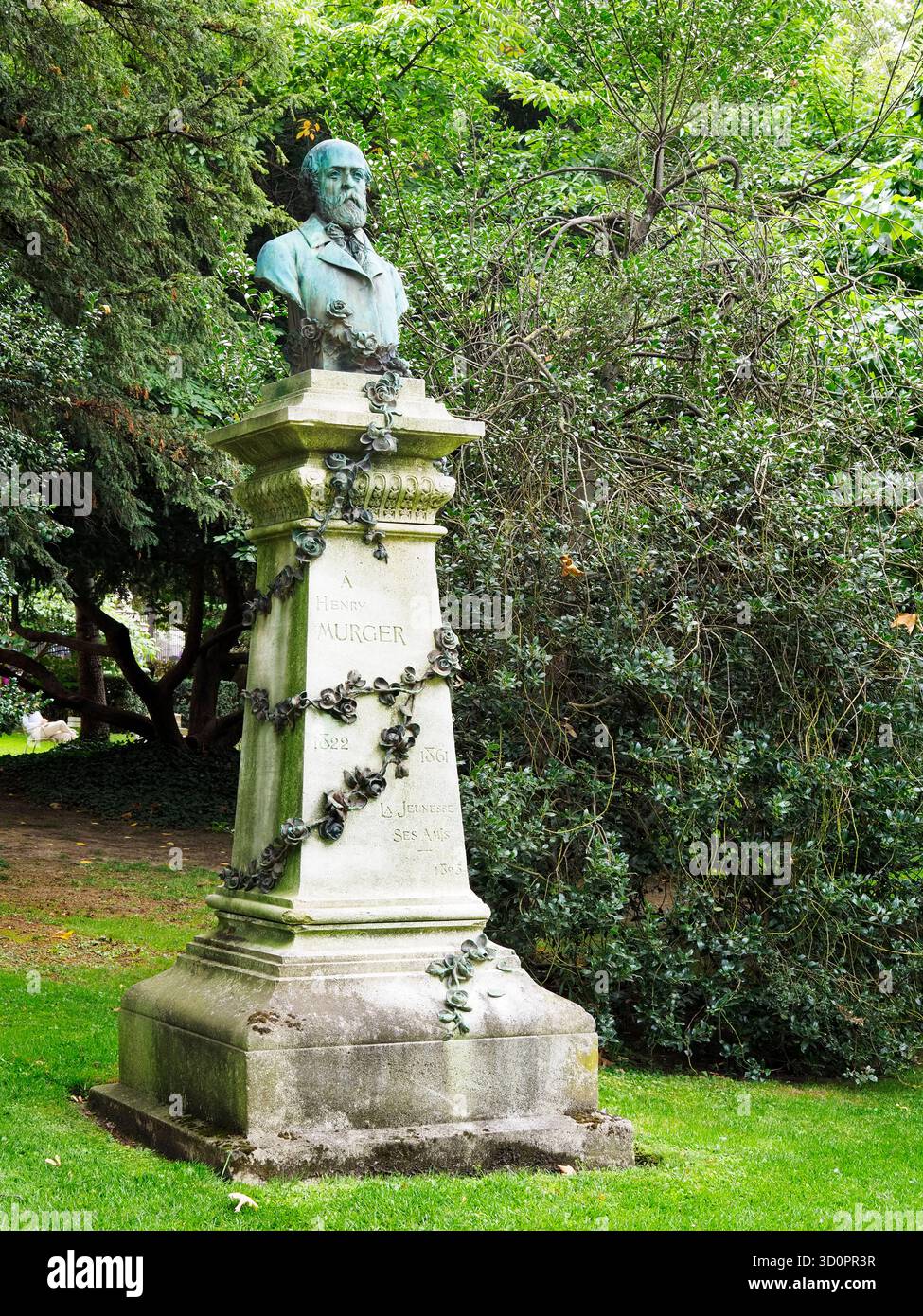 Mounument al romanziere e poeta francese Henri Murger nel Jardin du Luxembourg Parigi Francia Foto Stock