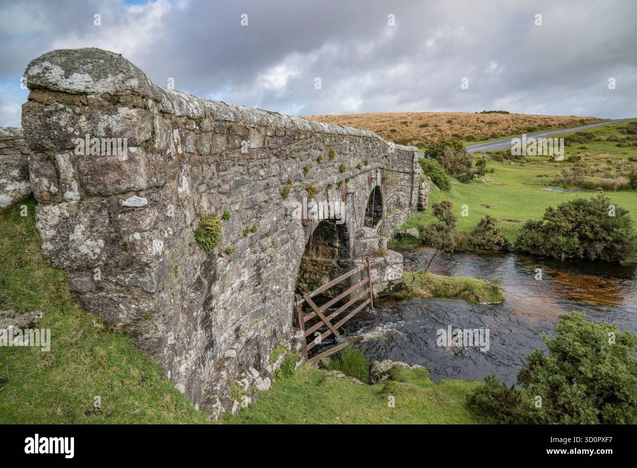 Ponte e ruscello in pietra di Lower Cherry Brook Foto Stock