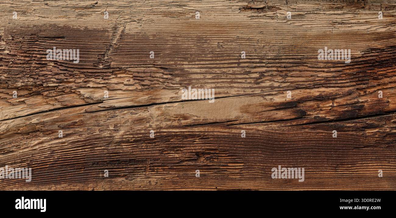 Tavola di legno marrone vecchia che crea uno sfondo grunge organico Foto Stock