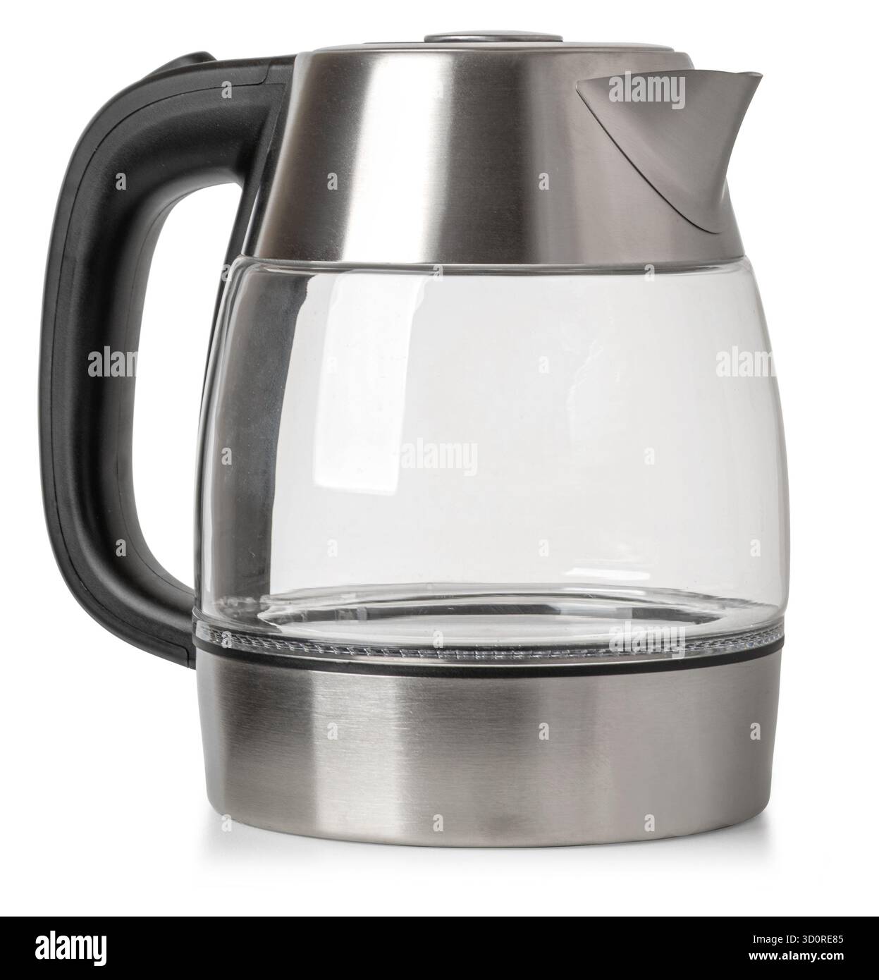 Moderno bollitore elettrico in vetro e acciaio inox, perfetto per elettrodomestici da cucina Foto Stock