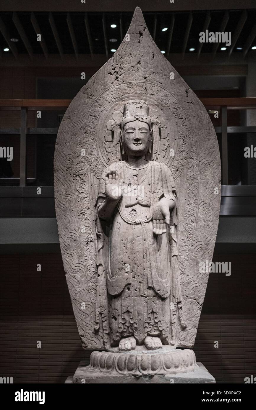 Scultura buddista cinese. Museo nazionale di Tokyo. Giappone Foto Stock