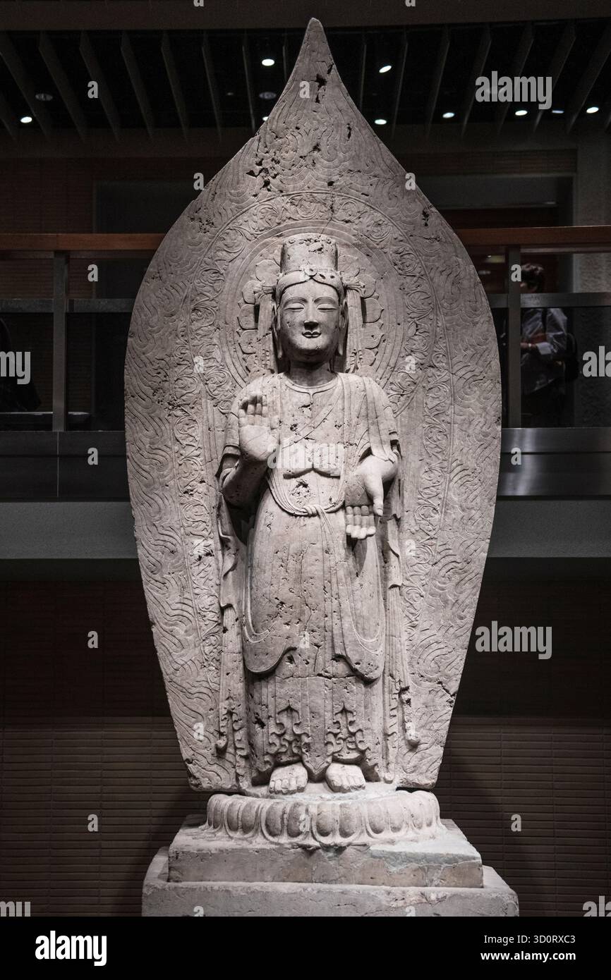 Scultura buddista cinese. Museo nazionale di Tokyo. Giappone Foto Stock