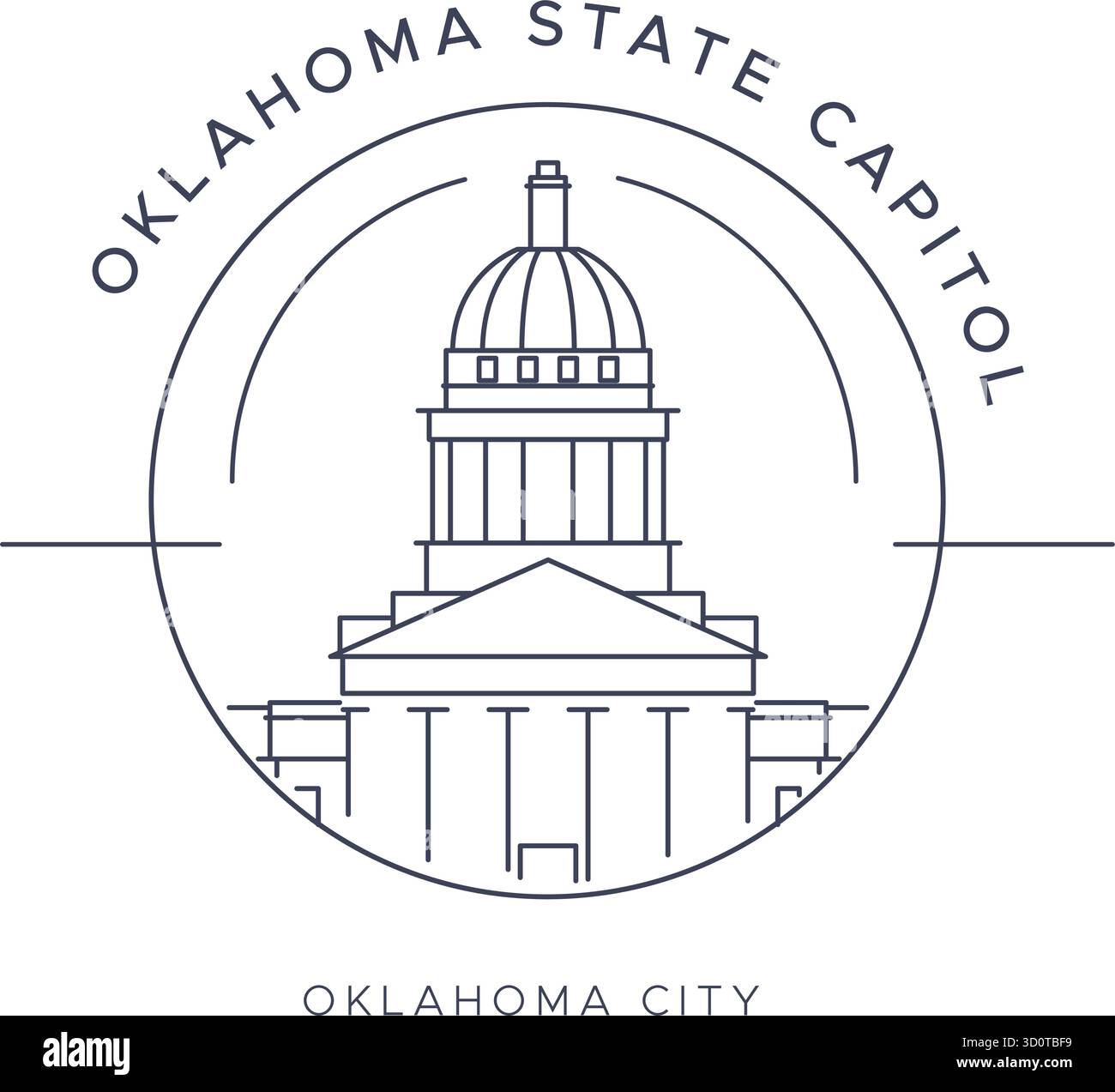 Oklahoma City State Capitol - Stock Illustration come file EPS 10 Illustrazione Vettoriale