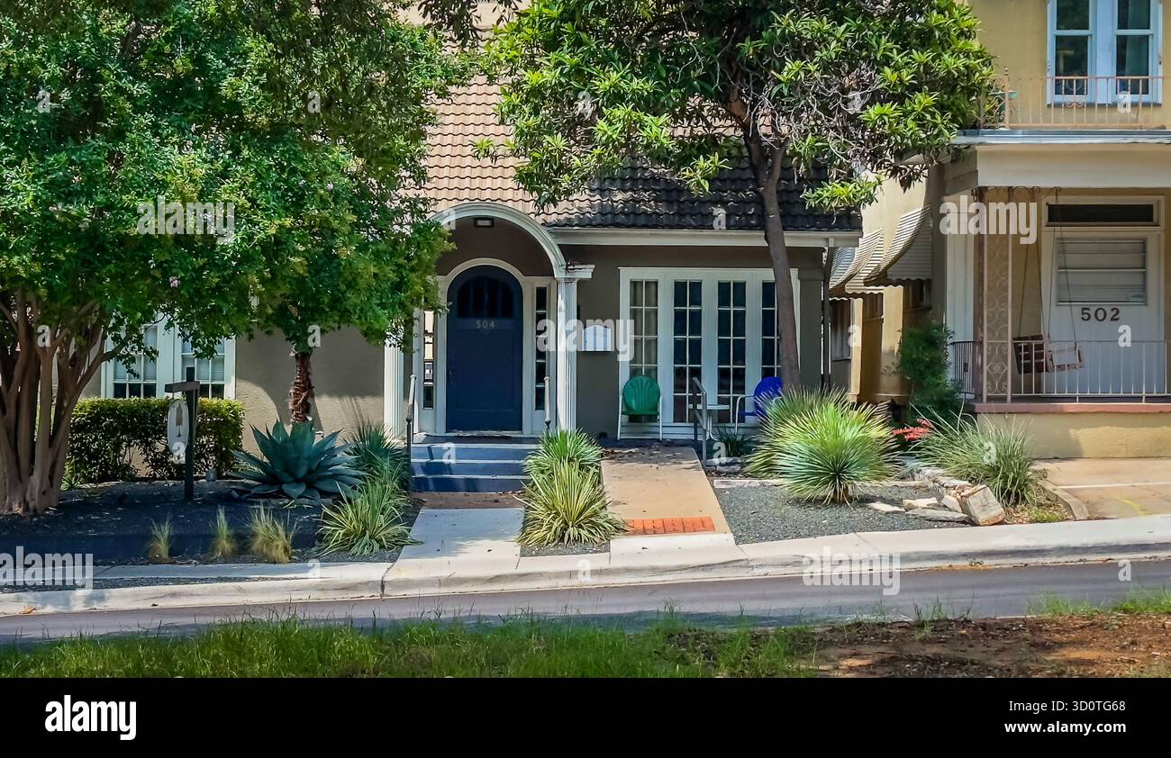 Texas, USA, 29 maggio 2024, veduta di una casa su W 12th Street nella capitale dello stato Austin Foto Stock