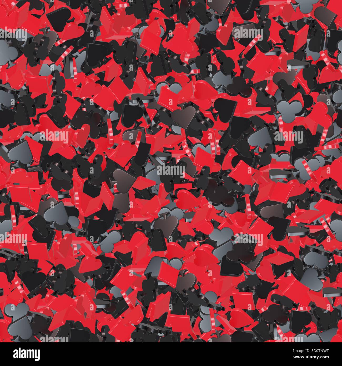 Pattern senza cuciture con rendering 3d delle tute da carte Foto Stock