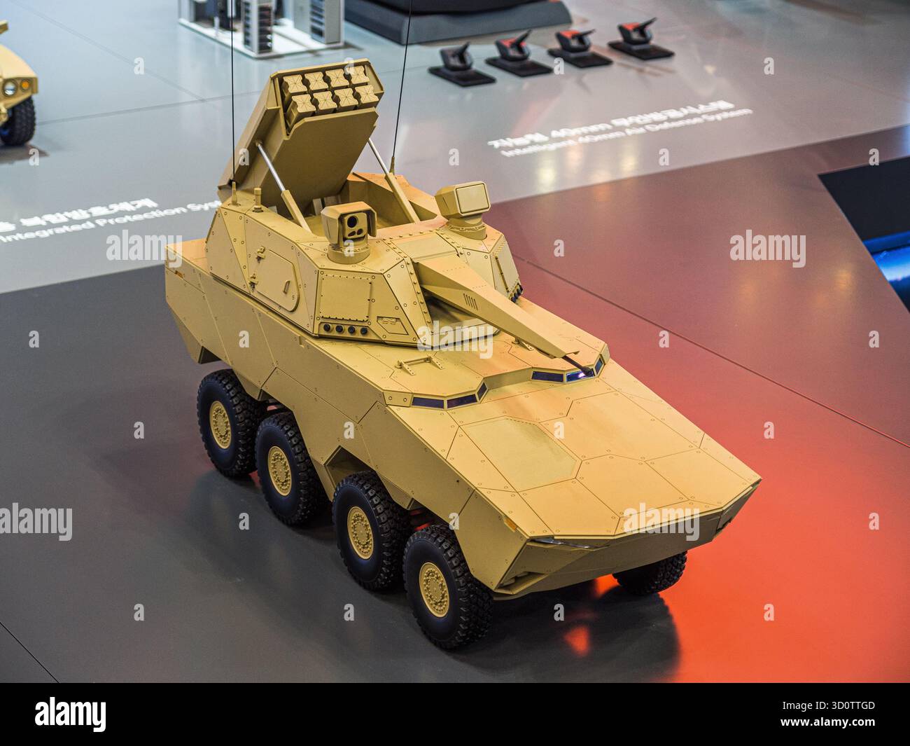 Goyang, Corea del Sud – 23 ottobre 2025: Hanwha Aerospace H-SHORAD (Hybrid Short-Range Air Defence) Vehicle Concept esposto all'ADEX 2025, KINTEX Foto Stock