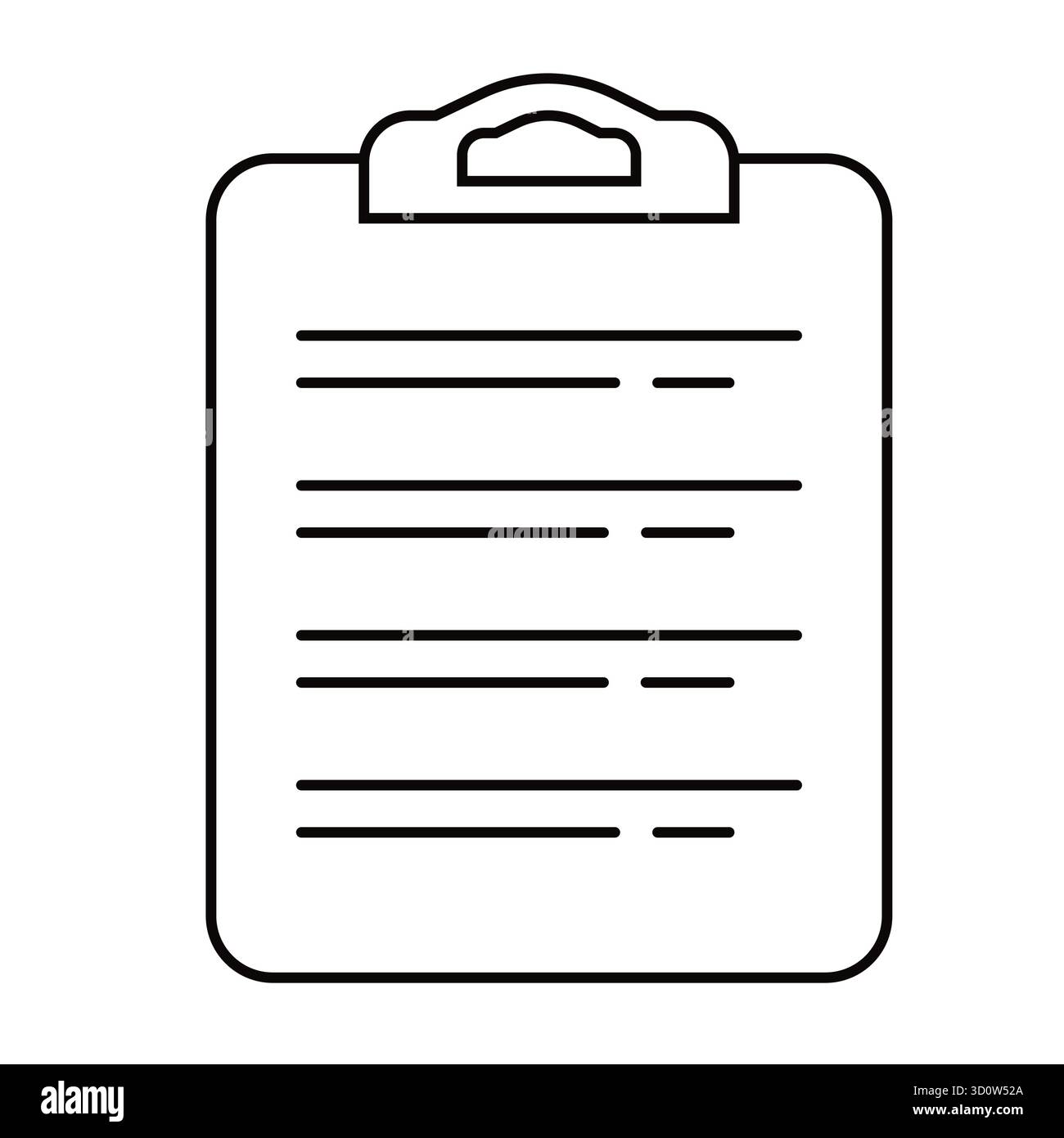 Tavoletta con icone e graffetta. Simbolo per il controllo o il monitoraggio attività. Il tabellone tattico del coach. Registrazione o termini di riferimento del disegno dell'illustrazione vettoriale Illustrazione Vettoriale
