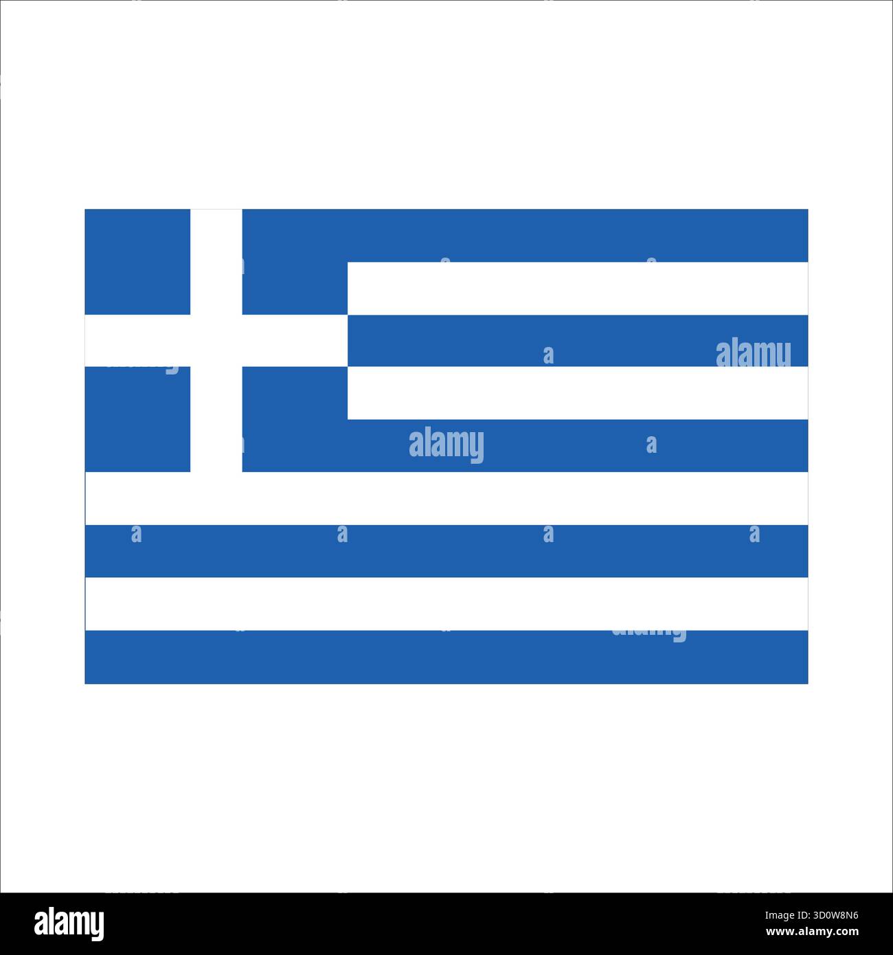 Bandiera greca con strisce blu e croce bianca che rappresenta la repubblica ellenica Illustrazione Vettoriale