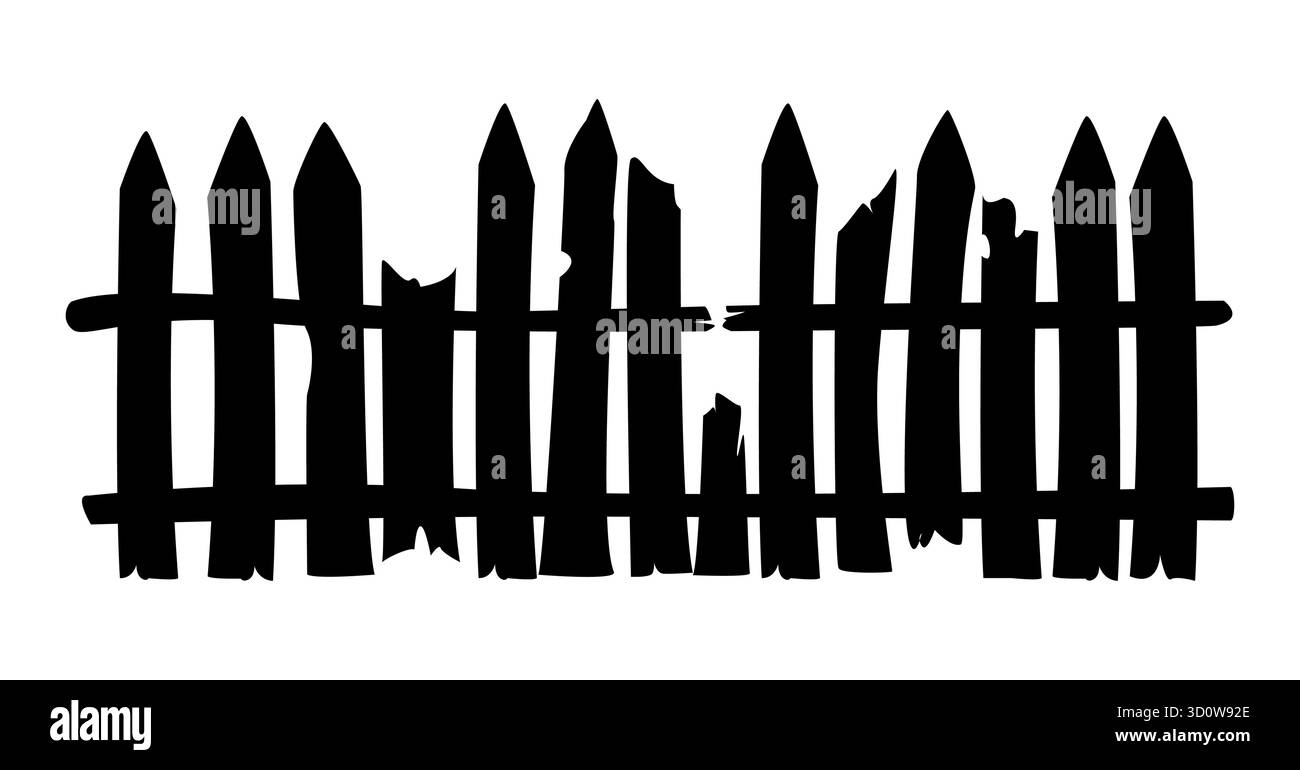 Tomba inquietante di Halloween, antica sagoma di recinzione Illustrazione Vettoriale