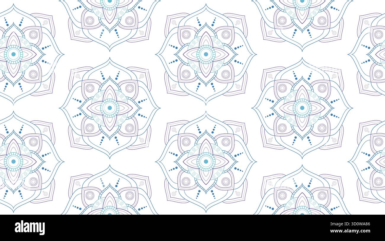 Motivo spirituale astratto con ornamenti geometrici mandala Foto Stock