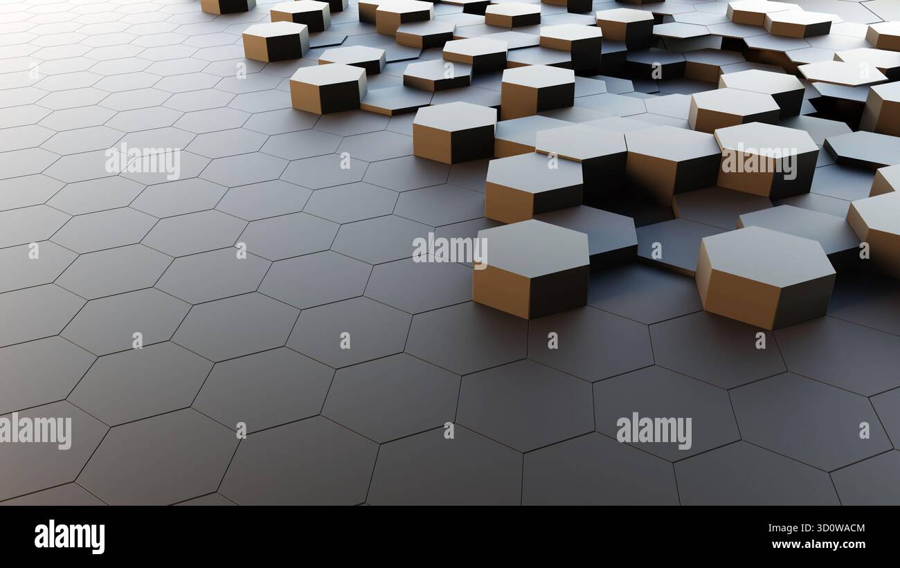 sfondo 3d a nido d'ape esagonale astratto grigio Foto Stock