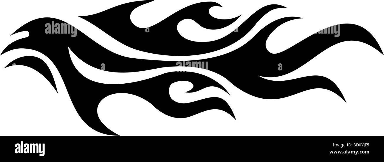 Design a fiamma tribale per progetti creativi. Illustrazione vettoriale Illustrazione Vettoriale