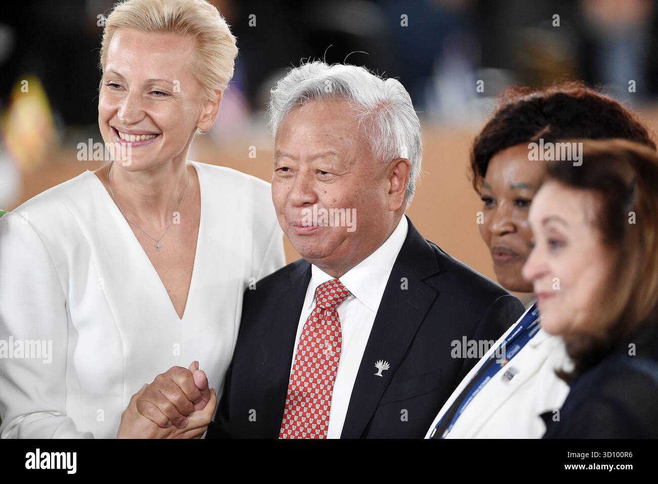 Rio de Janeiro, Brasile, 6 luglio 2025. Banchiere e presidente della Asian Infrastructure Investment Bank, Jin Liqun, durante una riunione al BRICS 2025 Foto Stock