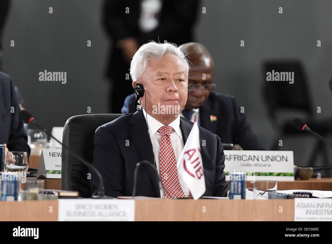 Rio de Janeiro, Brasile, 6 luglio 2025. Banchiere e presidente della Asian Infrastructure Investment Bank, Jin Liqun, durante una riunione al BRICS 2025 Foto Stock