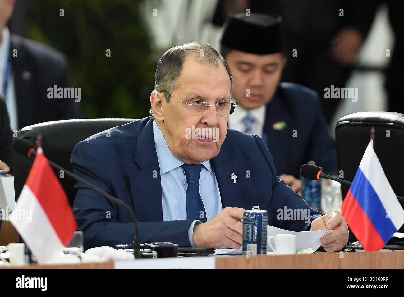 Rio de Janeiro, Brasile, 6 luglio 2025. Il ministro degli Esteri russo Sergei Lavrov durante una riunione alla sessione plenaria del BRICS 2025. Foto Stock