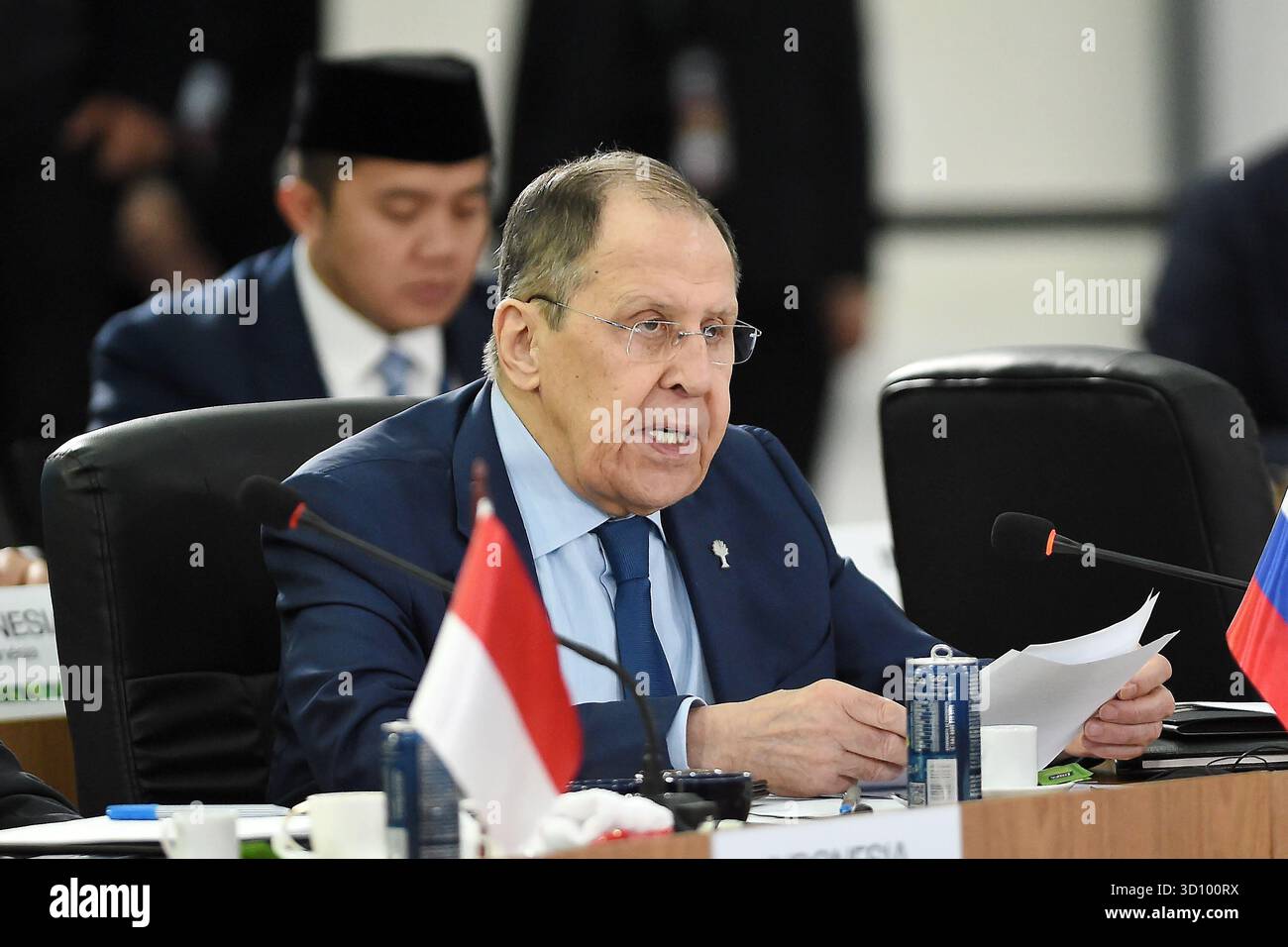 Rio de Janeiro, Brasile, 6 luglio 2025. Il ministro degli Esteri russo Sergei Lavrov durante una riunione alla sessione plenaria del BRICS 2025. Foto Stock