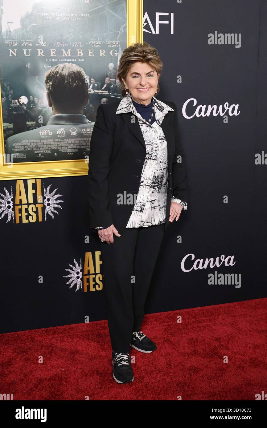 24 ottobre 2025, Los Angeles, California, Stati Uniti: Gloria Allred all'AFI FEST 2025 di Norimberga Premiere al TCL Chinese Theatre IMAX (Credit Image: © Nina Prommer/ZUMA Press Wire) SOLO USO EDITORIALE! Non per USO commerciale! Foto Stock