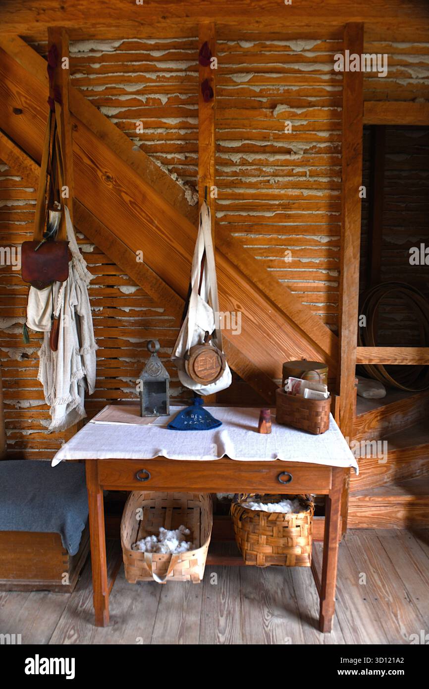 Abbigliamento e attrezzature del XVIII secolo. Foto Stock