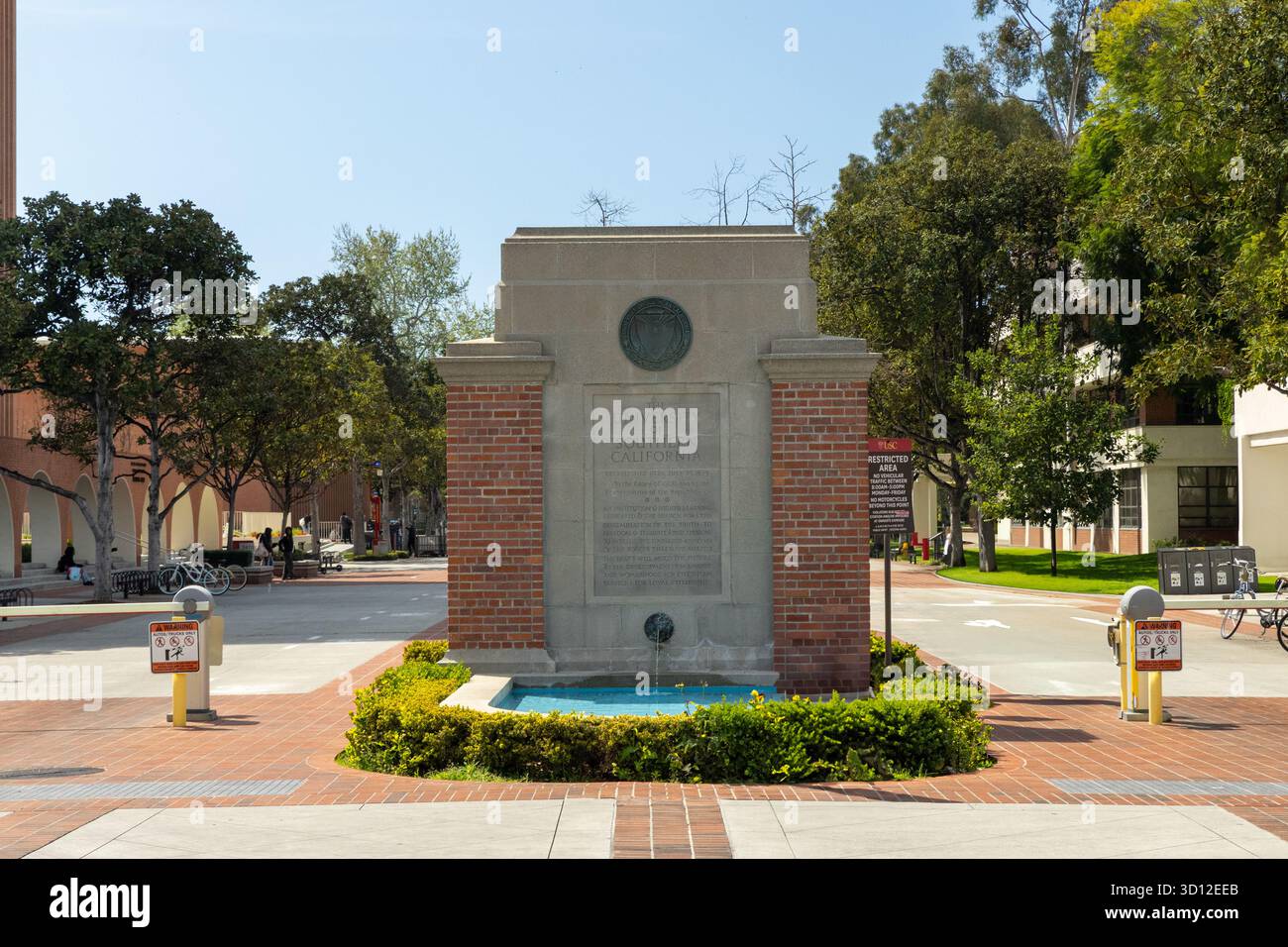 Ingresso al campus USC di Los Angeles, California Foto Stock