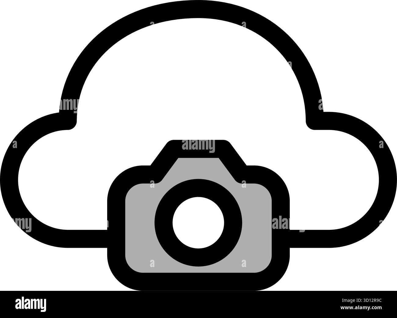 Questa icona rappresenta l'archiviazione di foto basata su cloud. È perfetto per siti Web o app relative alla fotografia, al backup delle immagini e agli album fotografici online. Ideale Illustrazione Vettoriale