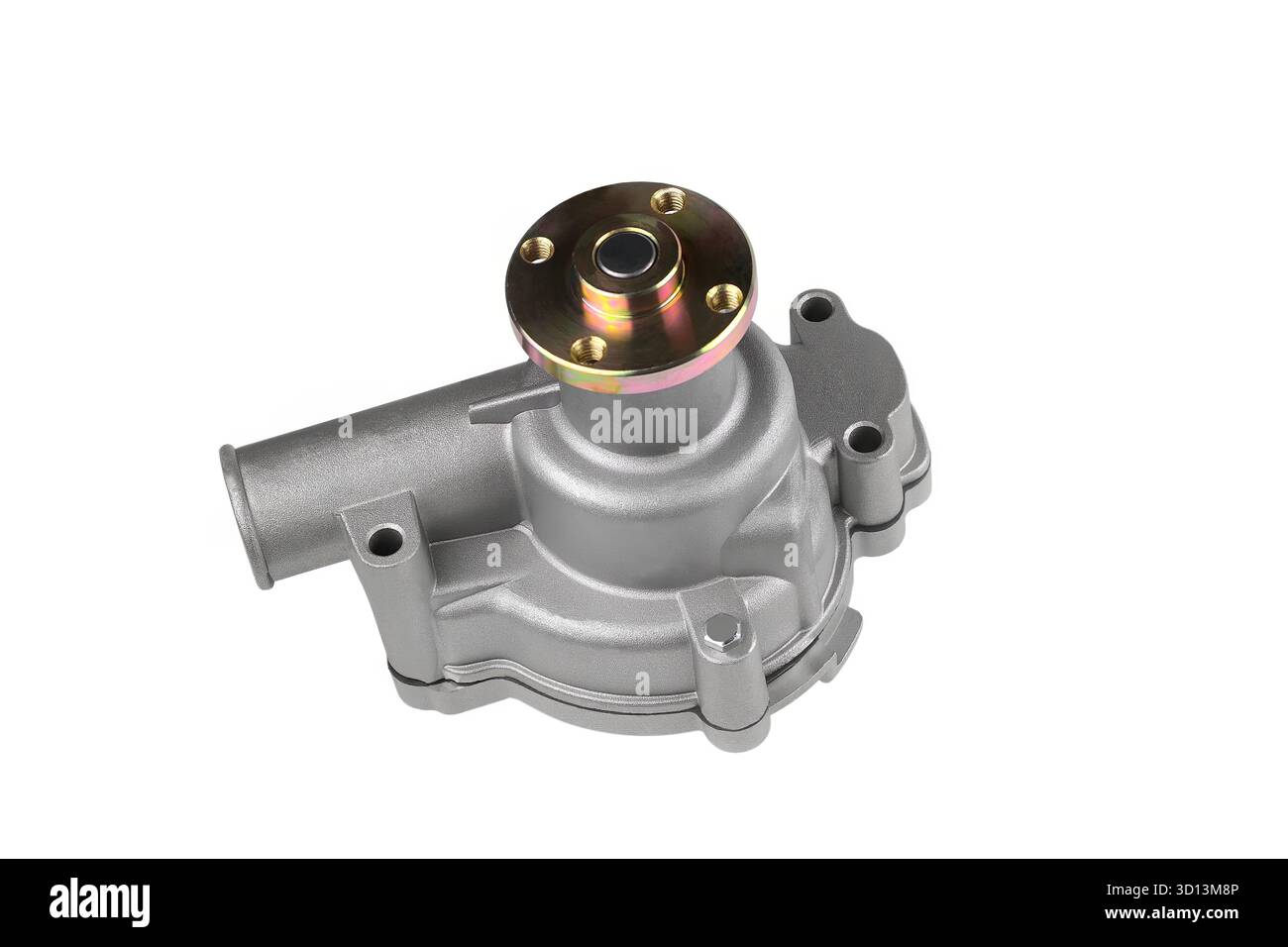 pompa del sistema di raffreddamento dell'auto su sfondo bianco primo piano selettivo Foto Stock