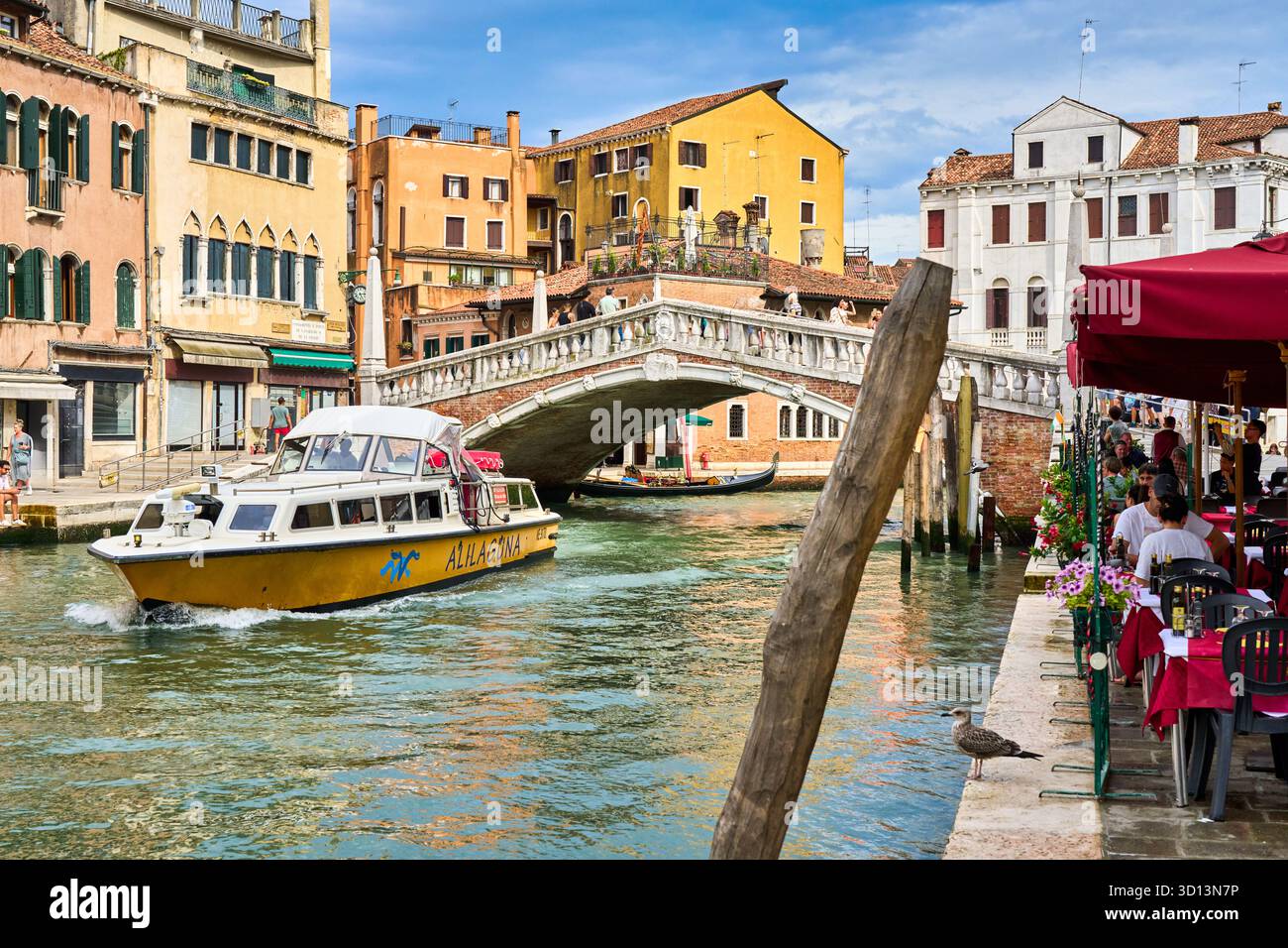Ponte delle Guglie, fondamenta Venier, Canale di Cannaregio, Venezia, Venezia Veneto, Italia, Europa Foto Stock