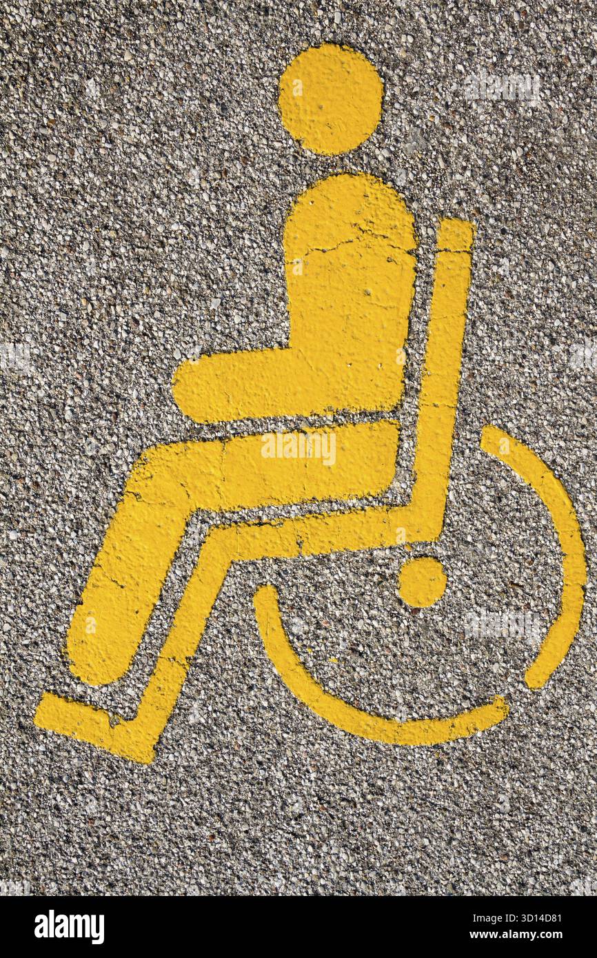 Piktogramm Rollstuhlfahrer Foto Stock