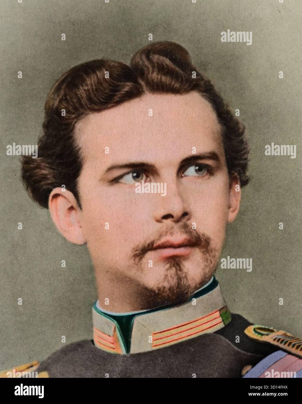Ritratto di Ludovico II di Baviera - Ritratto di Luigi II di Wittelsbach (1786-1868), roi de Baviere (Ludwig II von Bayern ou Ludwig otto Frederik Wilhelm von Wittelsbach). Foto Stock