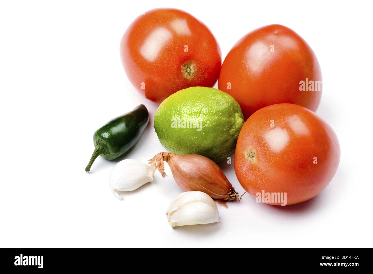 Oggetto su bianco - primo piano del cibo crudo Foto Stock