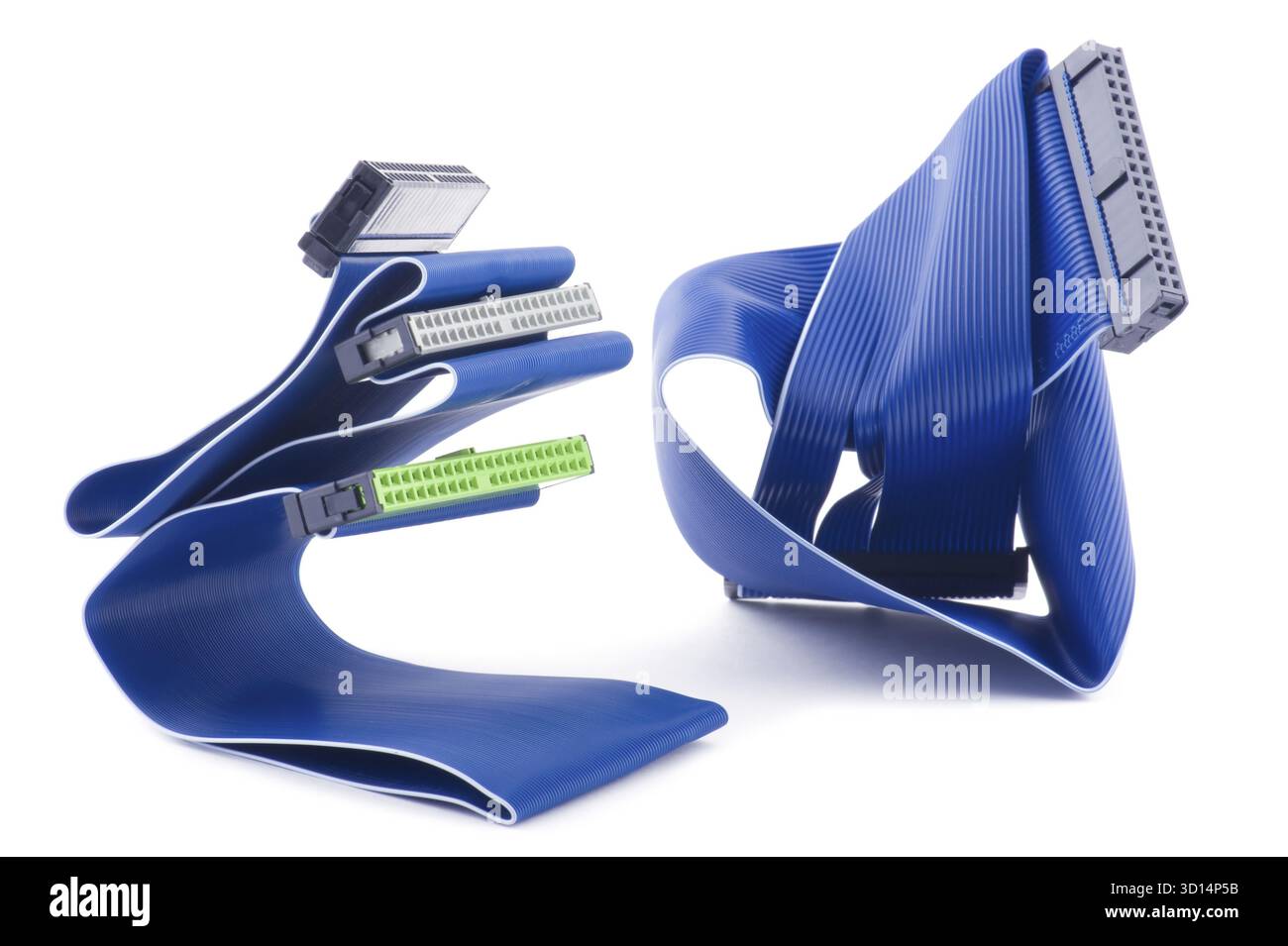 Oggetto su bianco - primo piano del cavo del computer Foto Stock