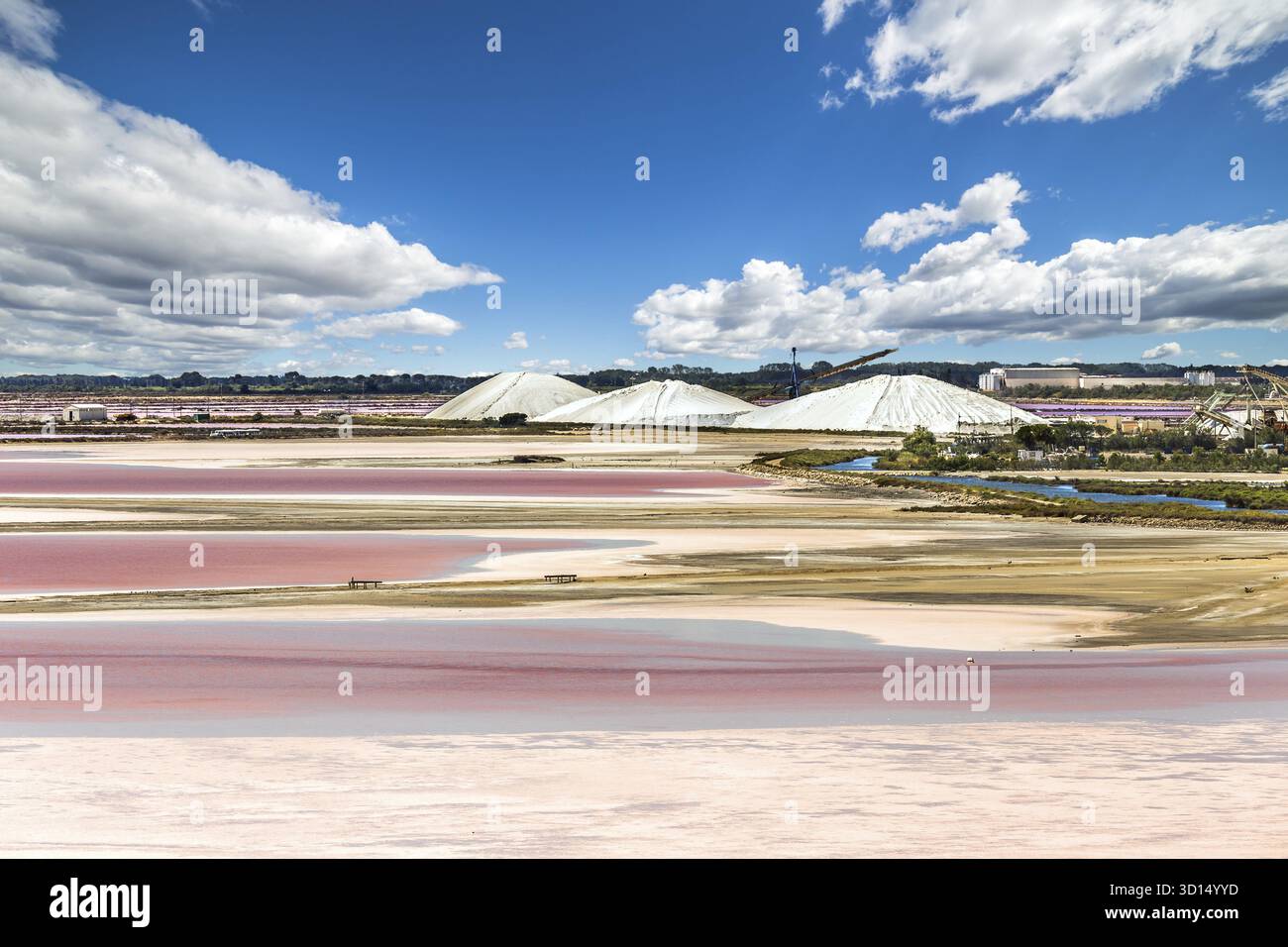 Salina (salina) in Camargue, Francia Foto Stock