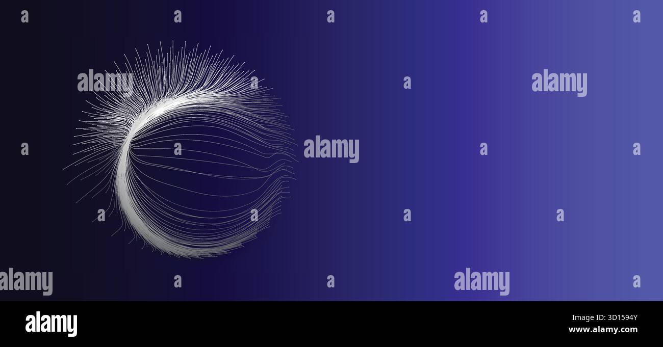 Sfondo blu astratto con linee e punti bianchi luminosi e una moderna arte di design Illustrazione Vettoriale