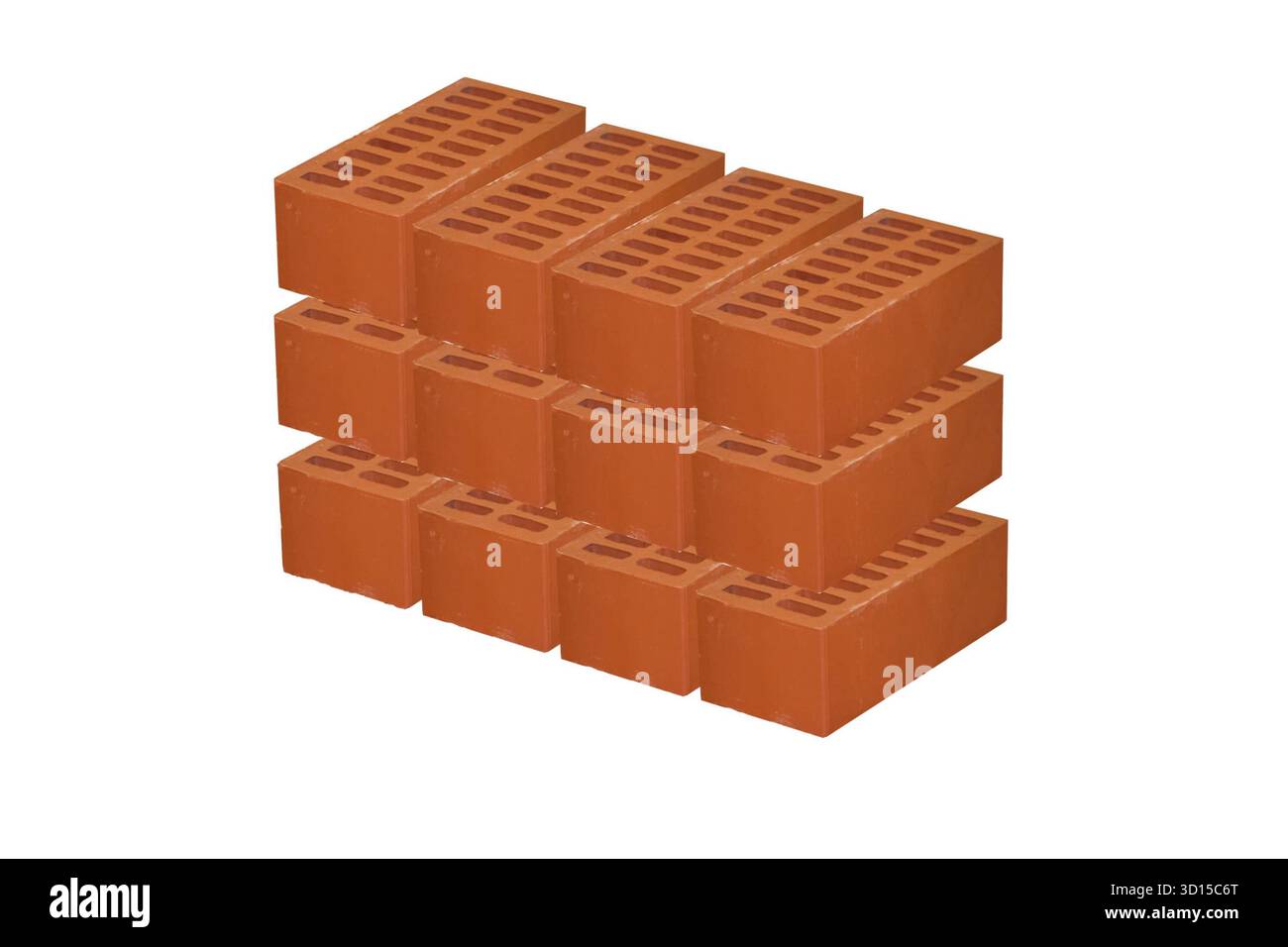 Campioni di mattoni cavi. Prodotti per la fabbrica di mattoni Foto Stock