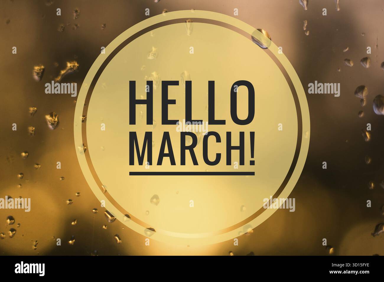 Banner Buongiorno March.biglietto di auguri. L'inizio della nuova stagione. È arrivata la primavera Foto Stock