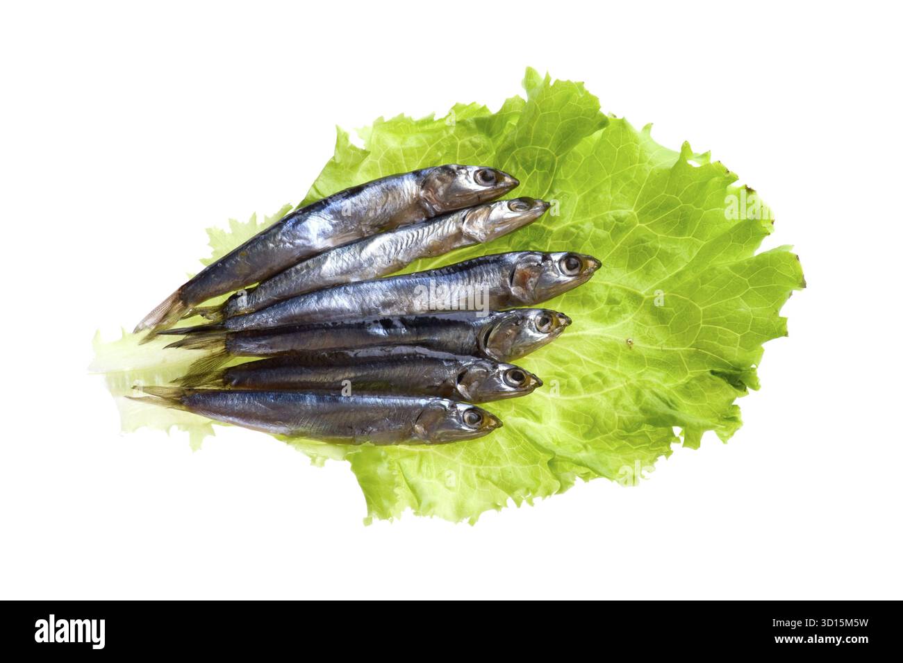 Oggetto su bianco - cibo spratto affumicato Foto Stock