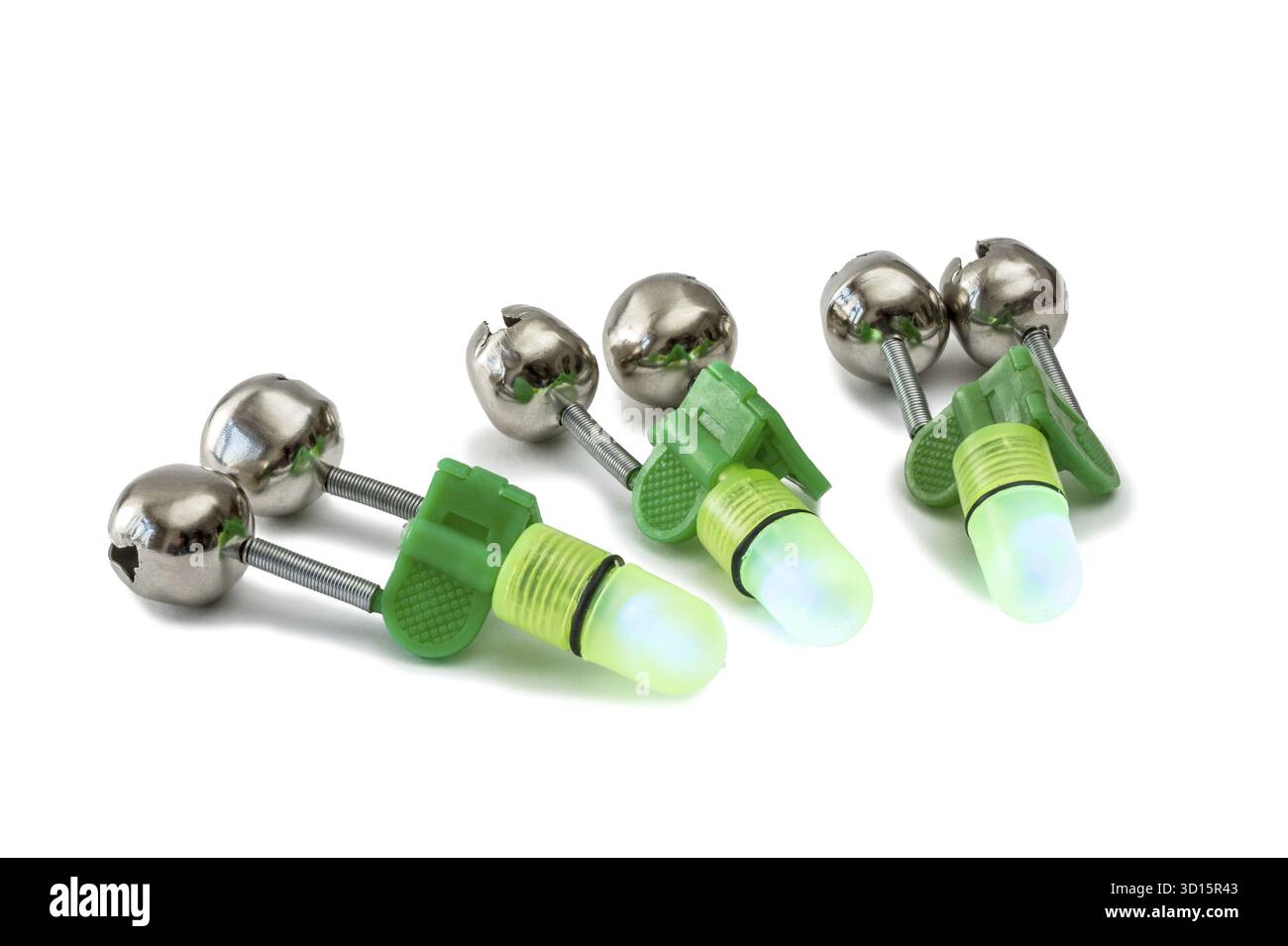 Campanello di allarme per la pesca con indicatore luminoso per la pesca notturna Foto Stock