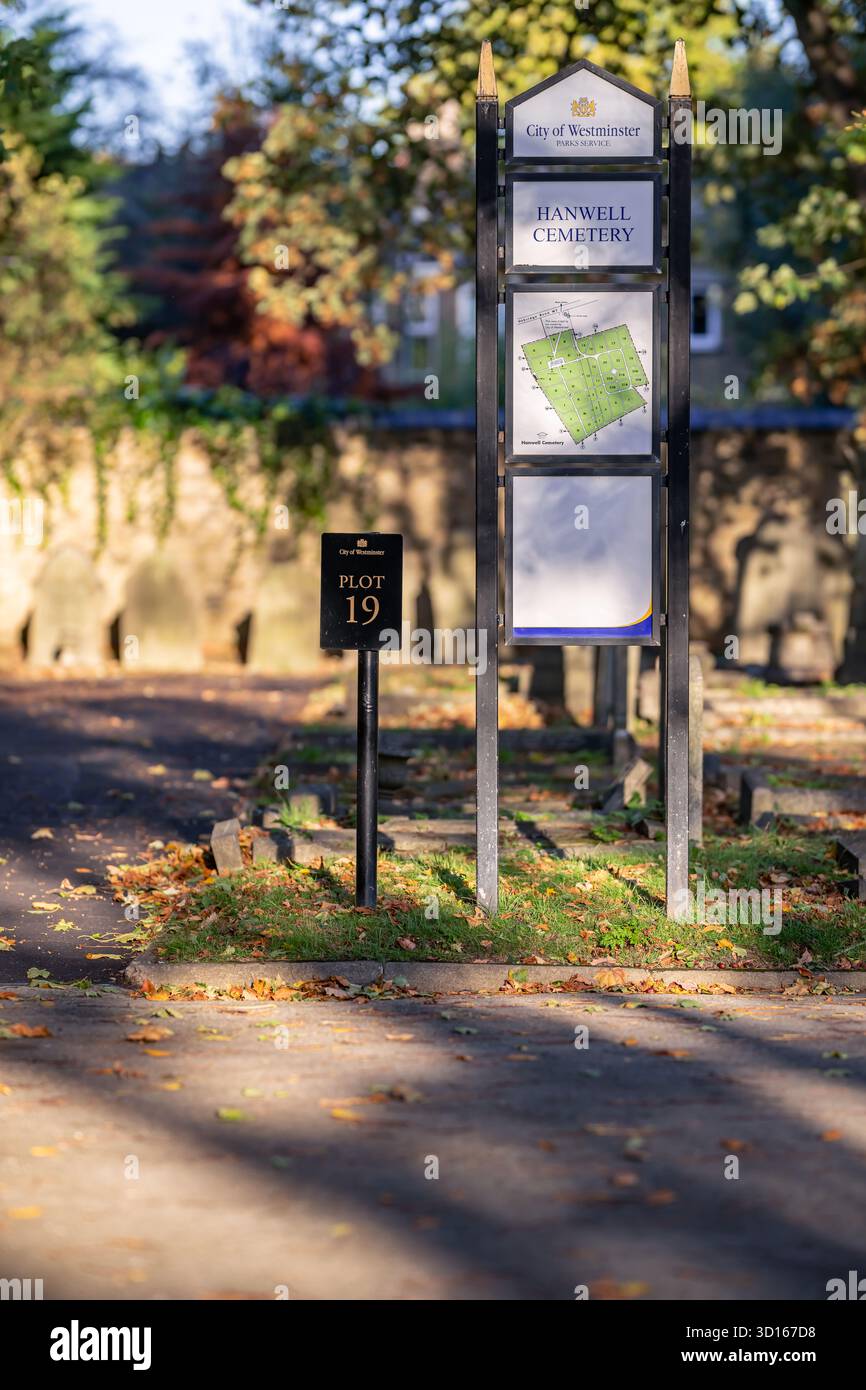 Hanwell Cemetery, Ealing, Londra Foto Stock