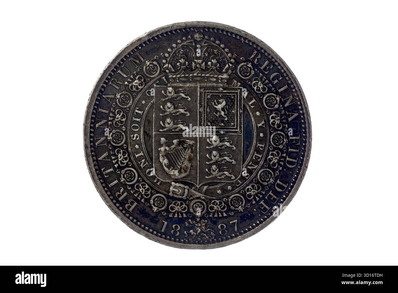 1887 Half Crown - Queen Victoria - Reverse Foto Stock