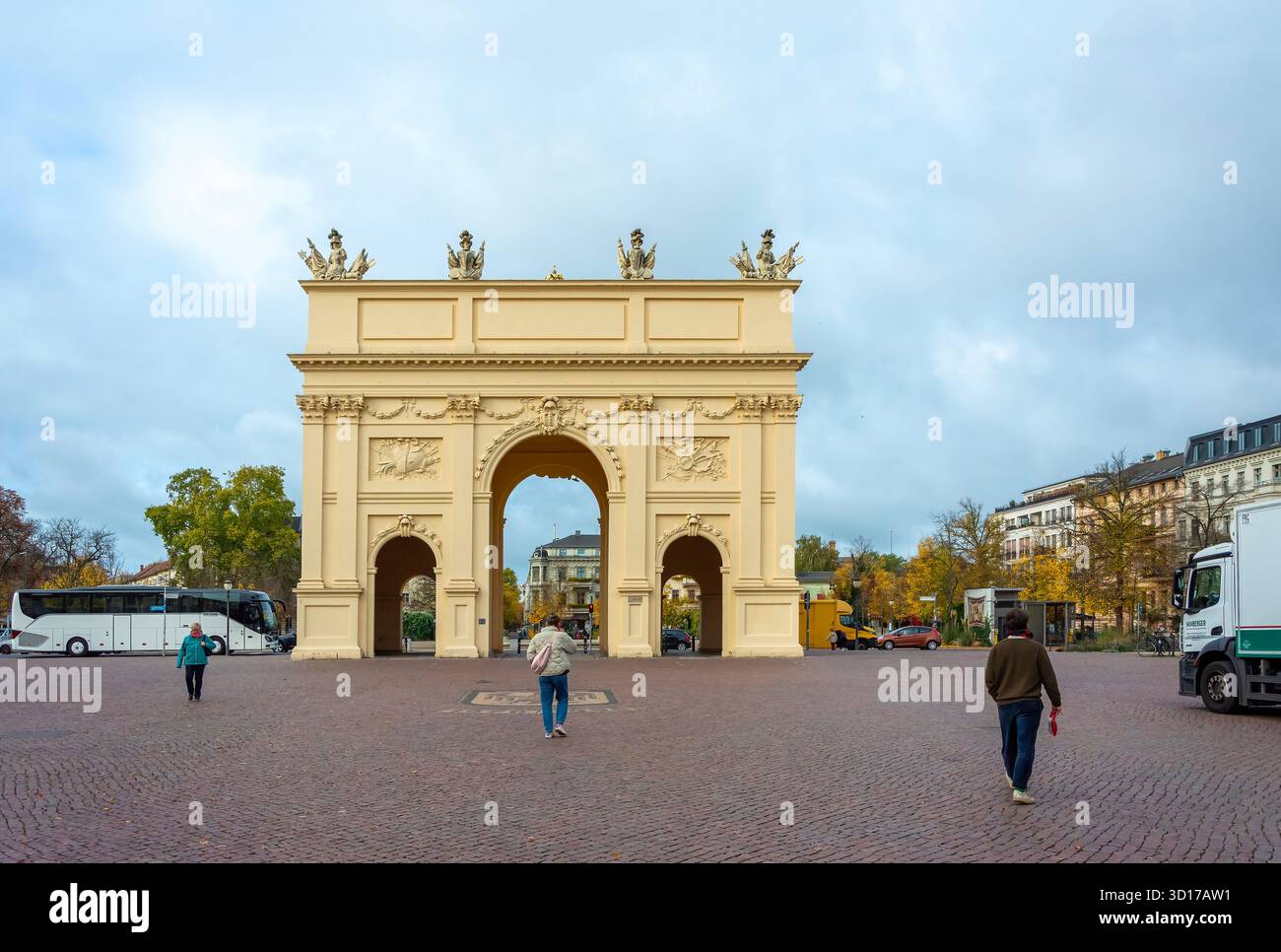 La Porta di Brandeburgo di Potsdam, Germania Foto Stock