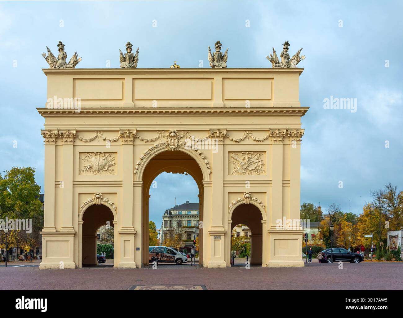 La Porta di Brandeburgo di Potsdam, Germania Foto Stock