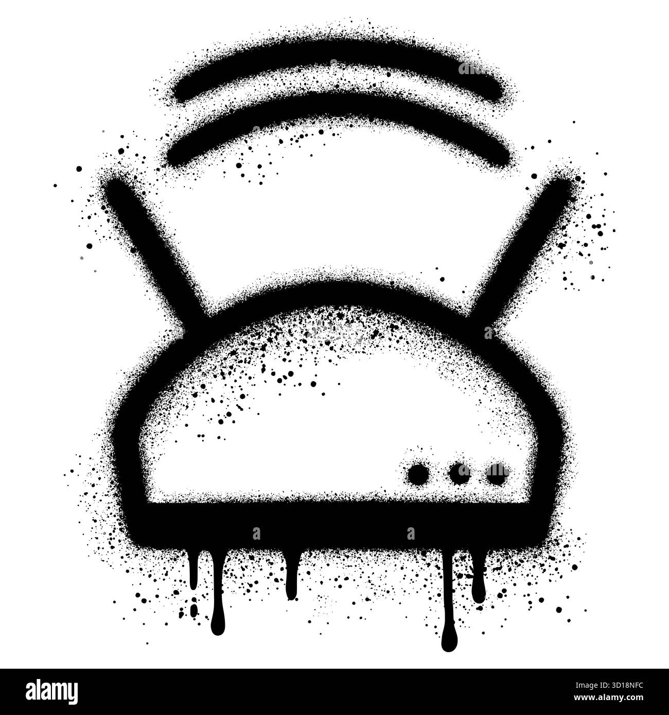 Icona del router WiFi in stile graffiti con vernice spray nera. illustrazione vettoriale Illustrazione Vettoriale