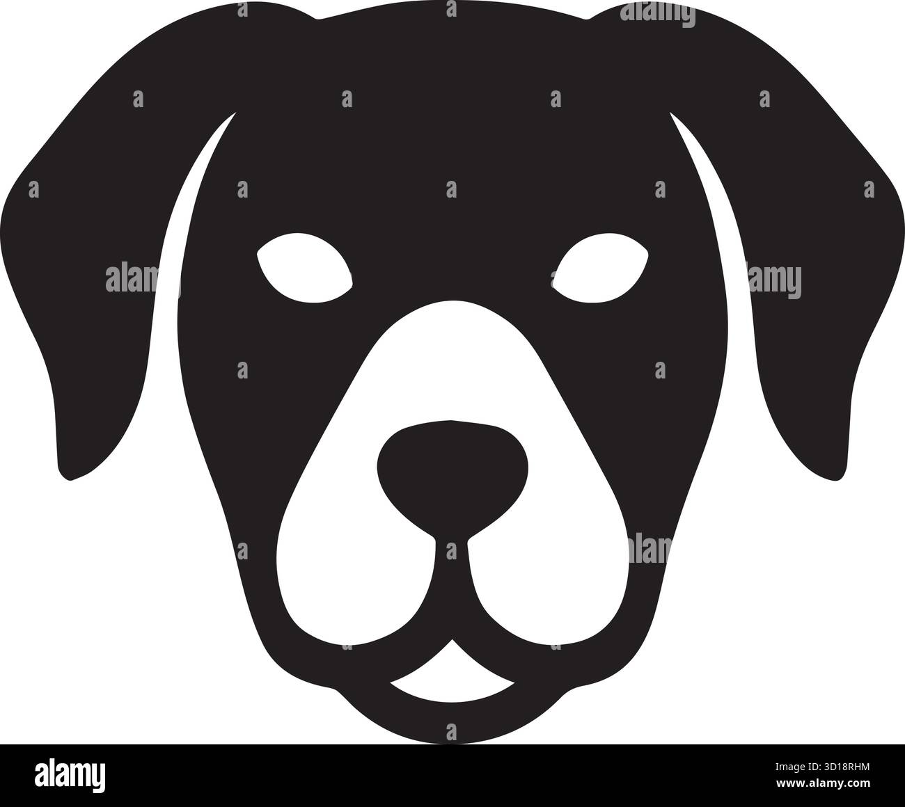 un bell'illustrazione del volto di un cane Illustrazione Vettoriale