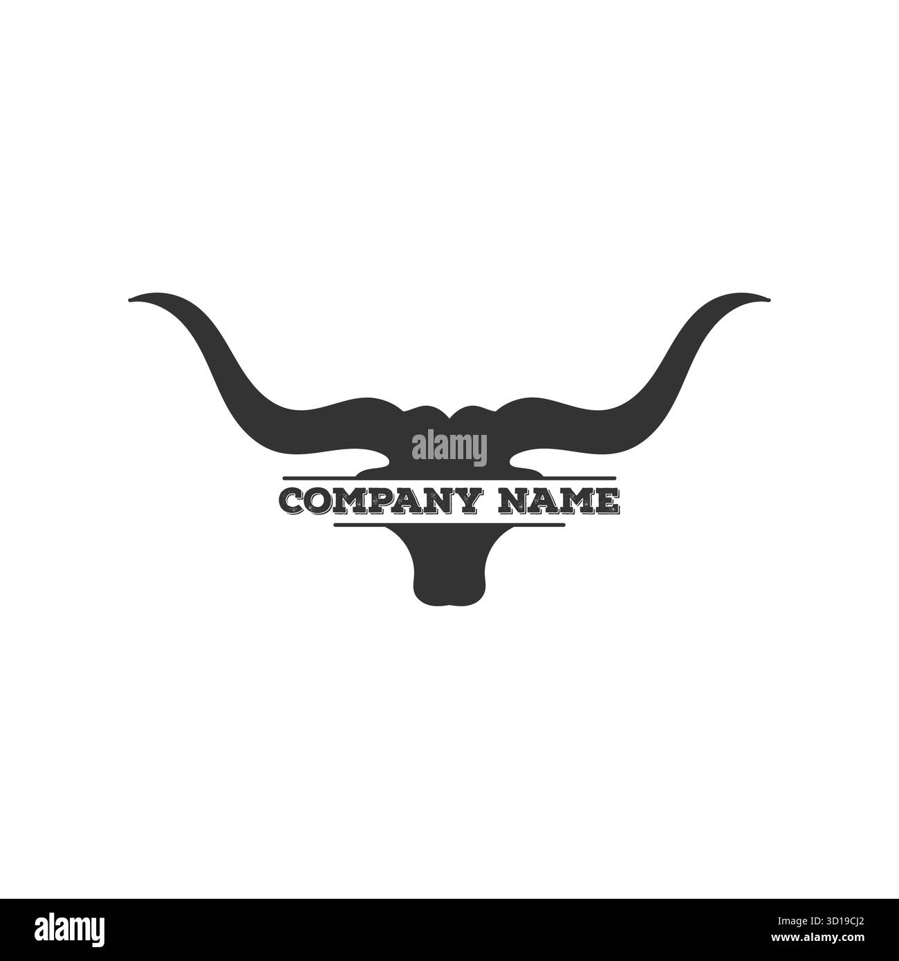Logo vintage retro Longhorn, etichetta con logo e logo Vector Illustrazione Vettoriale